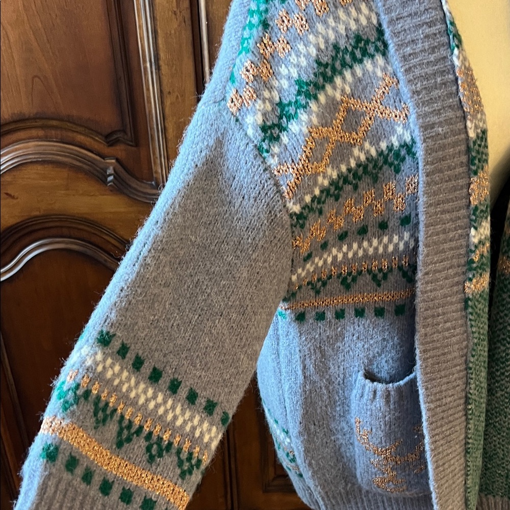 NEW Sundance - Sunday in Brooklyn Cardigan with Green & Gold Accents, w/o tags - Picture 4 of 11
